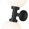 Z-Lite Laurent Outdoor Wall, 2-Light, 8 In.W x 9 In.L x 21 In.H, Black/Opal 597M2-BK - alternate 8
